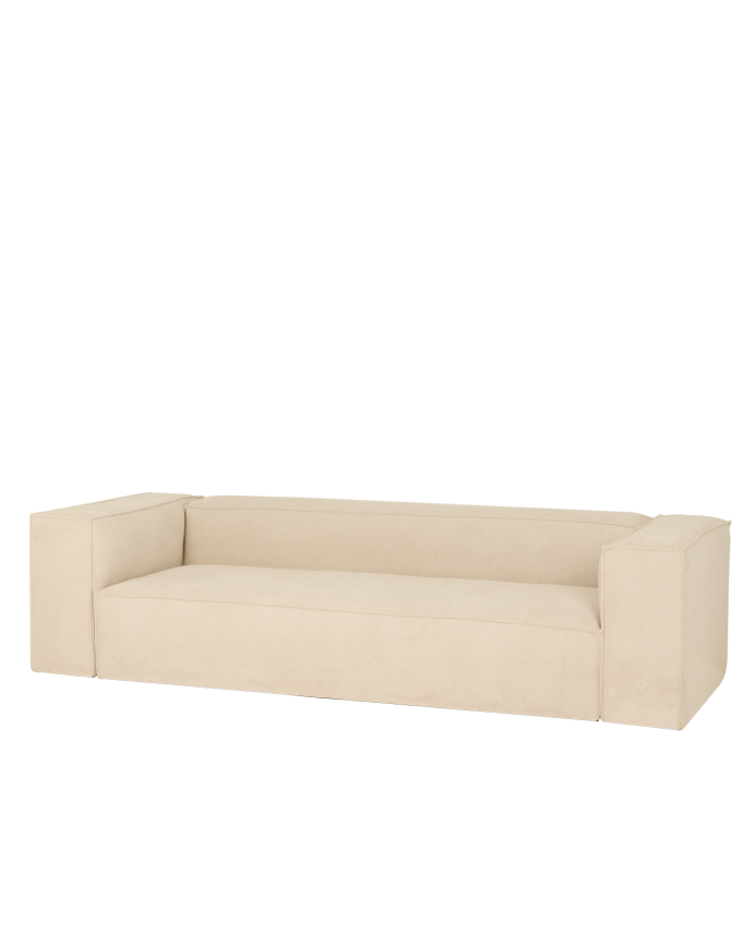Sofa aus gebrochenem weißem Samtstoff in verschiedenen Größen