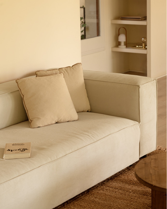 Sofa aus gebrochenem weißem Samtstoff in verschiedenen Größen