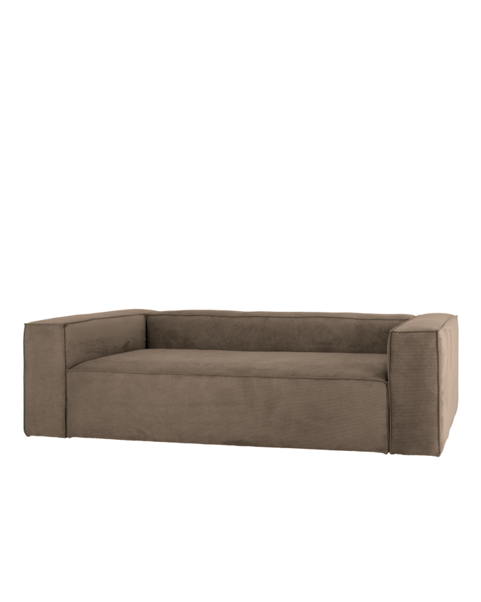 Samtsofa in Taupe-Braun in verschiedenen Größen