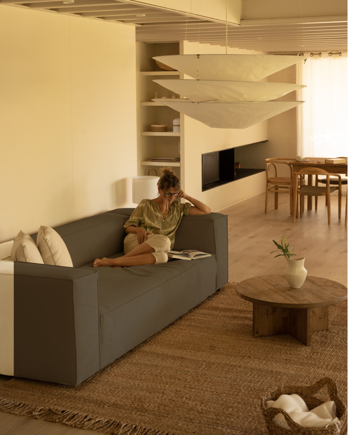 Samtsofa in Taupe-Braun in verschiedenen Größen
