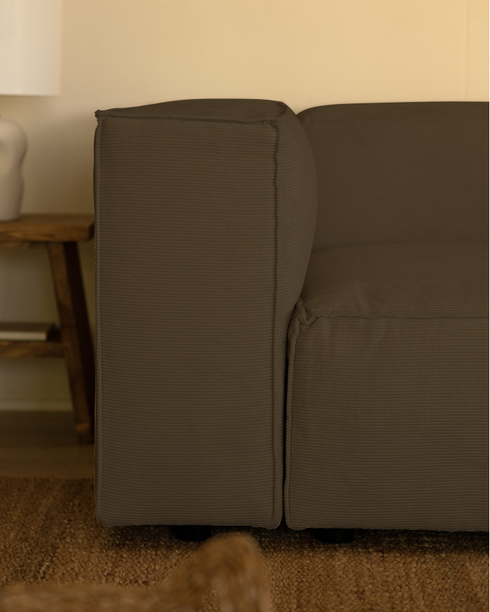 Samtsofa in Taupe-Braun in verschiedenen Größen