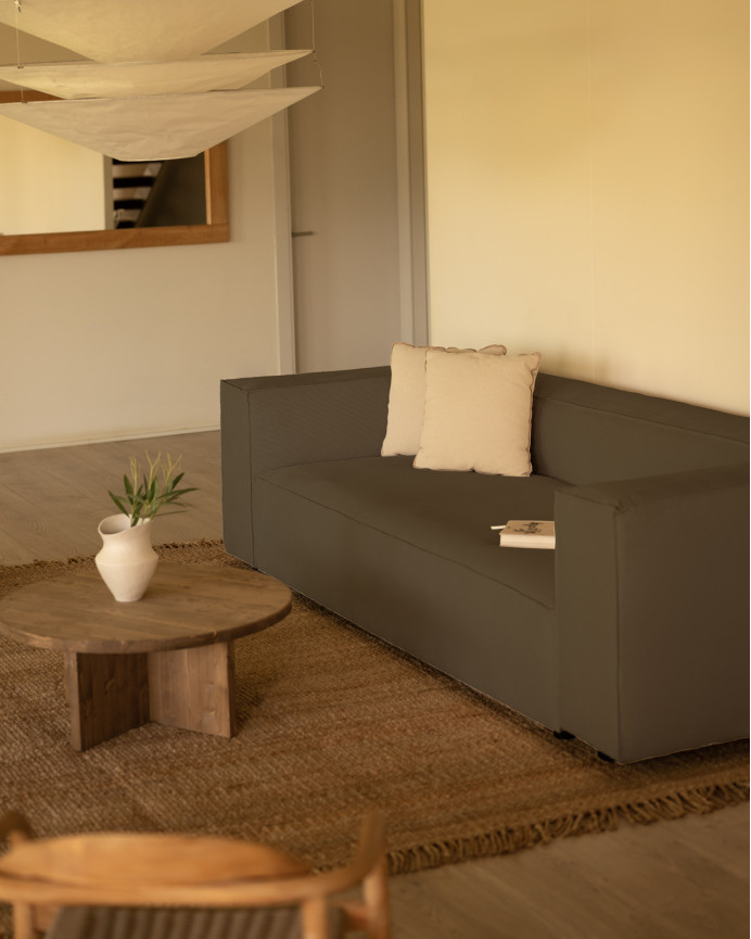 Samtsofa in Taupe-Braun in verschiedenen Größen