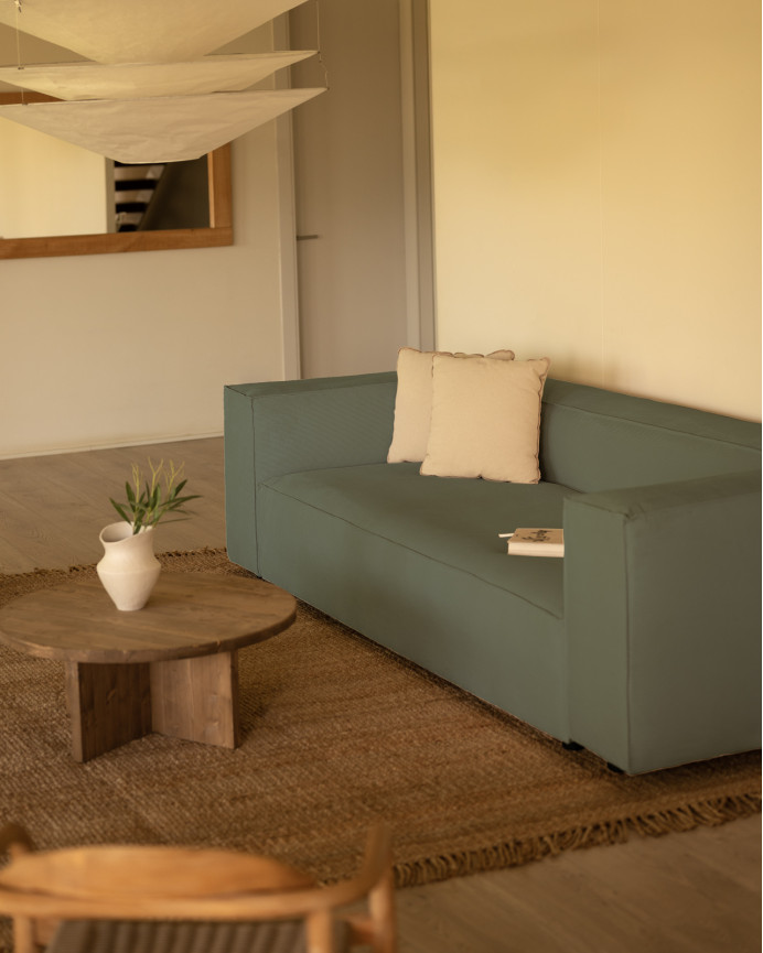 Sofa aus türkisfarbenem Samtstoff, verschiedene Größen
