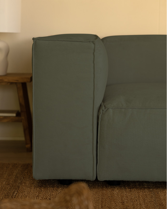 Sofa aus türkisfarbenem Samtstoff, verschiedene Größen