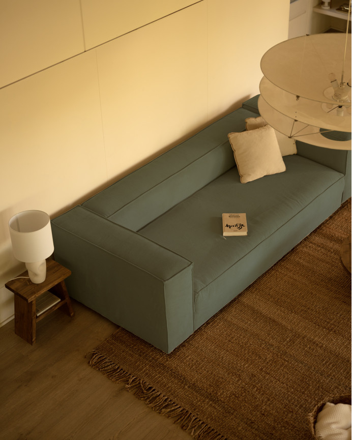 Sofa aus türkisfarbenem Samtstoff, verschiedene Größen