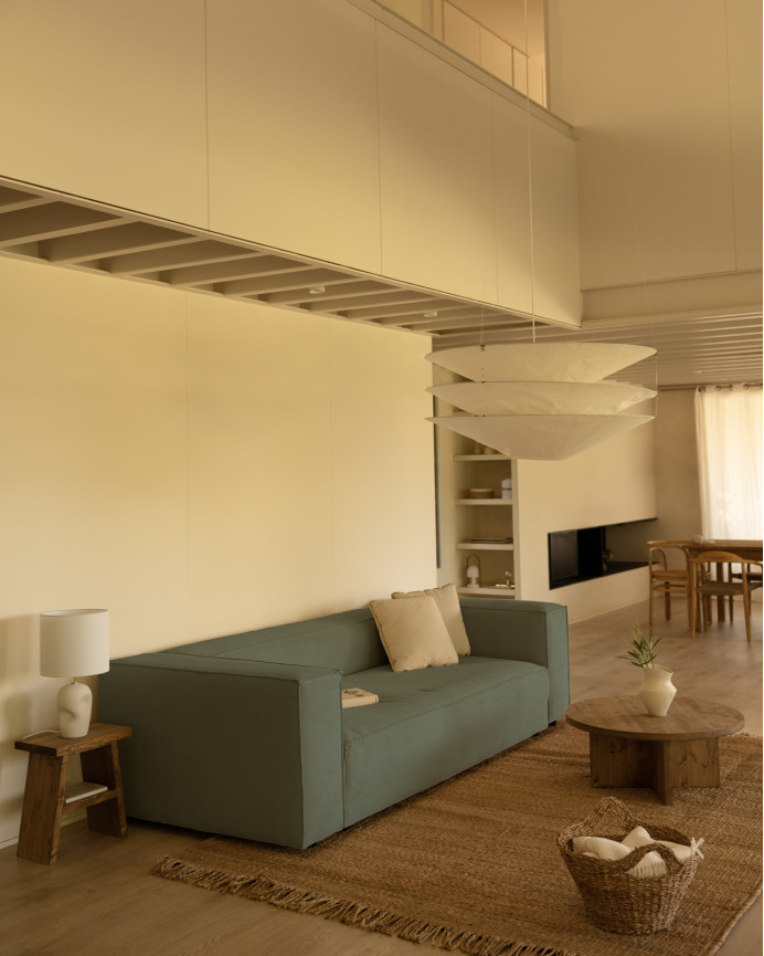 Sofa aus türkisfarbenem Samtstoff, verschiedene Größen