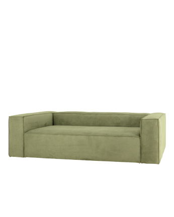 Samtsofa in Limagrün, verschiedene Größen.
