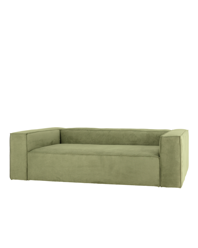 Samtsofa in Limagrün, verschiedene Größen.