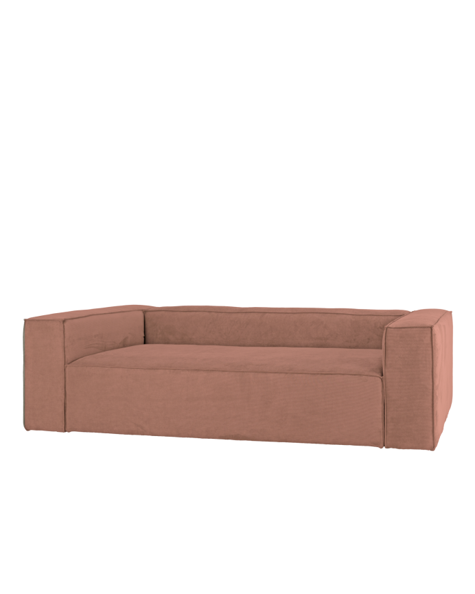 Sofa aus korallenfarbenem Samt in verschiedenen Größen