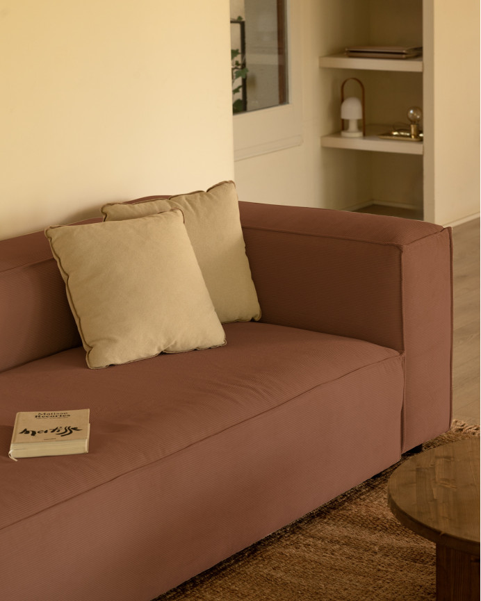 Sofa aus korallenfarbenem Samt in verschiedenen Größen