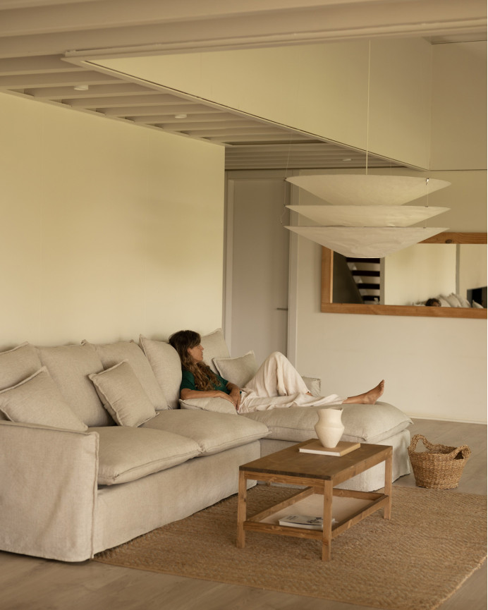 Sofa 4/5-Sitzer mit rechter Chaiselongue, abziehbar in verschiedenen Maßen