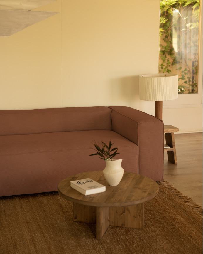 Sofa aus korallenfarbenem Samt in verschiedenen Größen