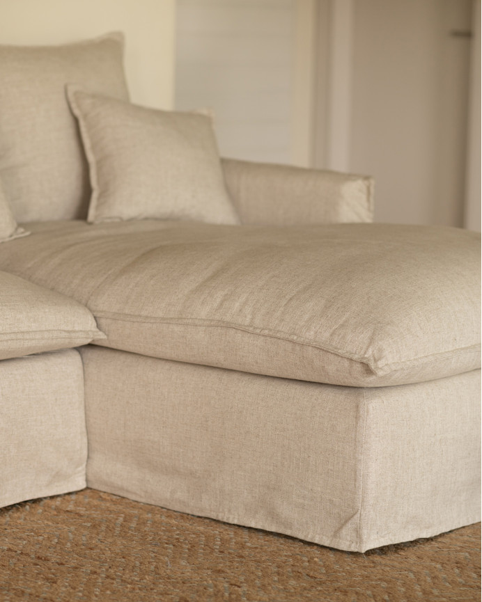 Sofa 4/5-Sitzer mit rechter Chaiselongue, abziehbar in verschiedenen Maßen