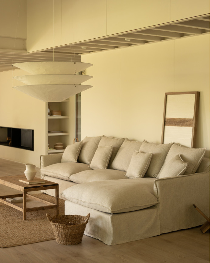 Sofa 4/5-Sitzer mit rechter Chaiselongue, abziehbar in verschiedenen Maßen