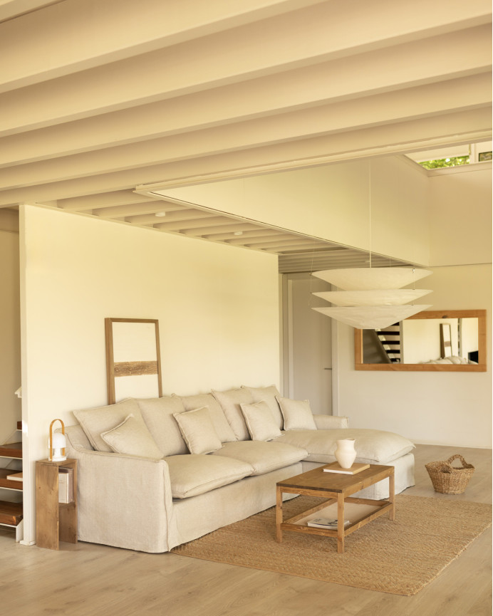 Sofa 4/5-Sitzer mit rechter Chaiselongue, abziehbar in verschiedenen Maßen
