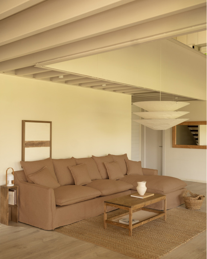 Sofa 4/5-Sitzer mit rechter Chaiselongue, abziehbar in verschiedenen Maßen