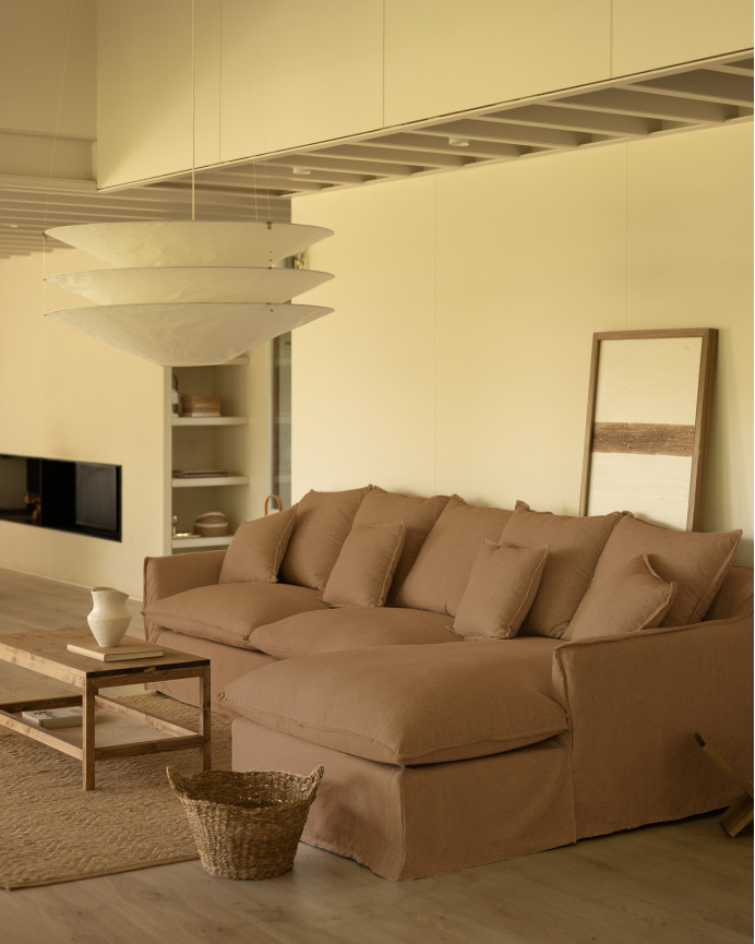 Sofa 4/5-Sitzer mit rechter Chaiselongue, abziehbar in verschiedenen Maßen