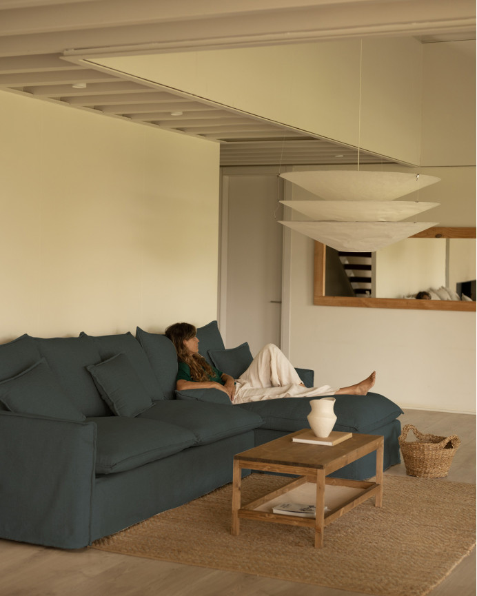 Sofa 4/5-Sitzer mit rechter Chaiselongue, abziehbar in verschiedenen Maßen