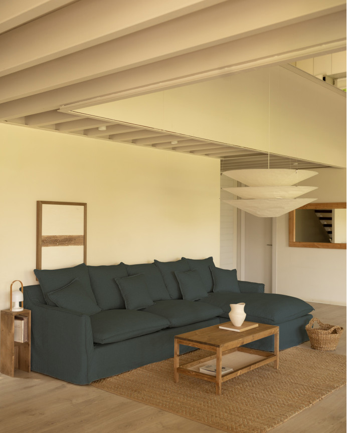 Sofa 4/5-Sitzer mit rechter Chaiselongue, abziehbar in verschiedenen Maßen