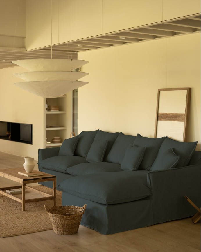 Sofa 4/5-Sitzer mit rechter Chaiselongue, abziehbar in verschiedenen Maßen