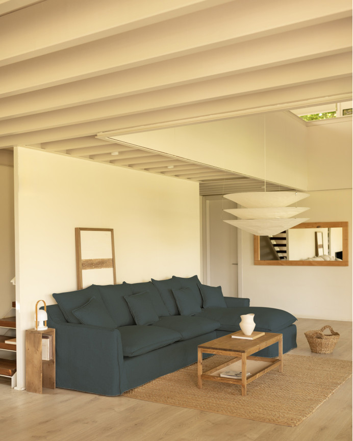Sofa 4/5-Sitzer mit rechter Chaiselongue, abziehbar in verschiedenen Maßen