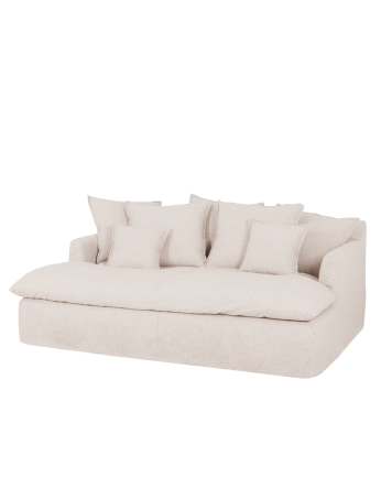 Sofa mit ausziehbarem Baumwoll- und Leinenpolster in Weiß, verschiedene Maße.