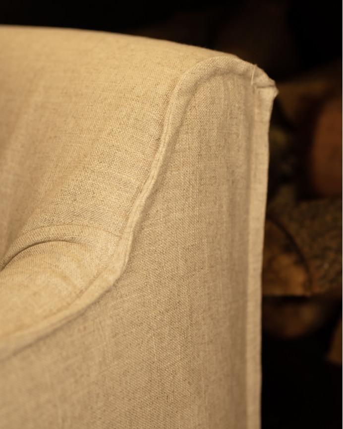 Baumwoll- und Leinensofa in Beige, abnehmbarer Bezug, verschiedene Größen