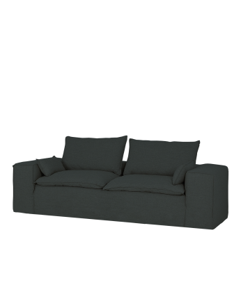 Sofa aus abnehmbarem Leinen in Blau, verschiedene Größen