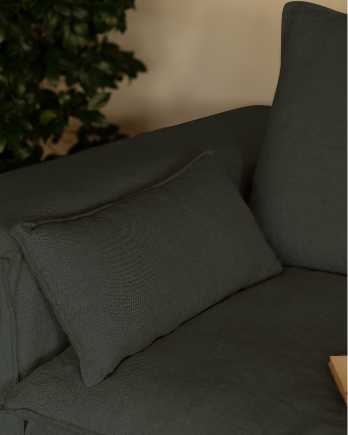 Sofa aus abnehmbarem Leinen in Blau, verschiedene Größen