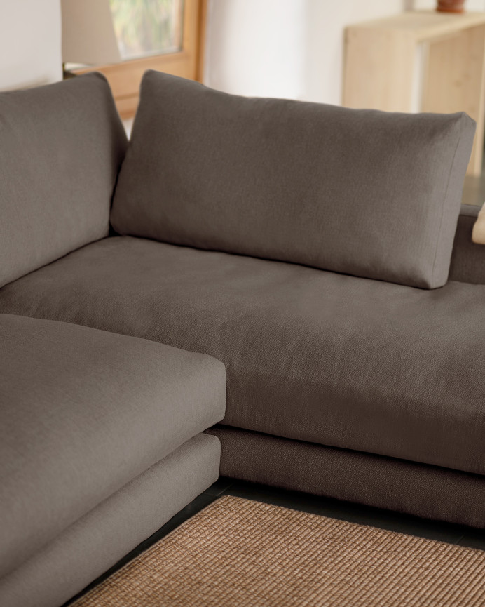 Sofa mit Chaiselongue in dunkelgrau in verschiedenen Größen