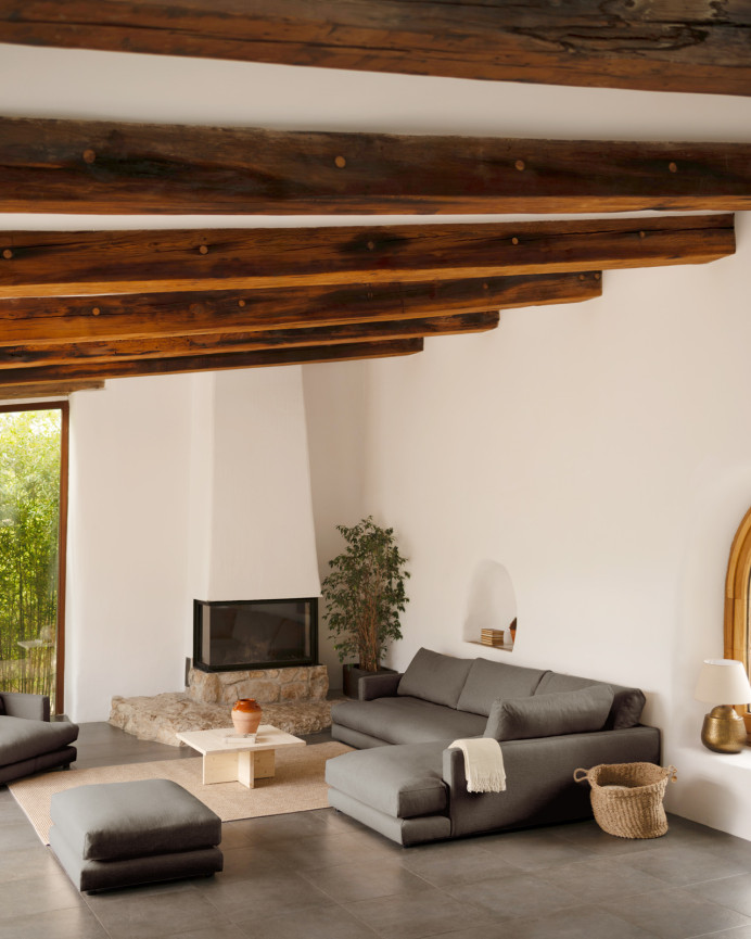 Sofa mit Chaiselongue in dunkelgrau in verschiedenen Größen