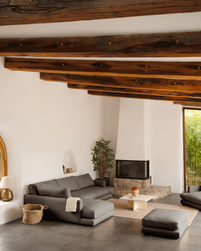 Sofa mit Chaiselongue in dunkelgrau in verschiedenen Größen