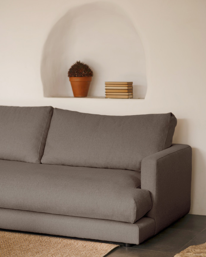 Sofa mit Chaiselongue in dunkelgrau in verschiedenen Größen