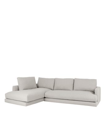 Sofa mit Chaiselongue in hellem Grau in verschiedenen Größen