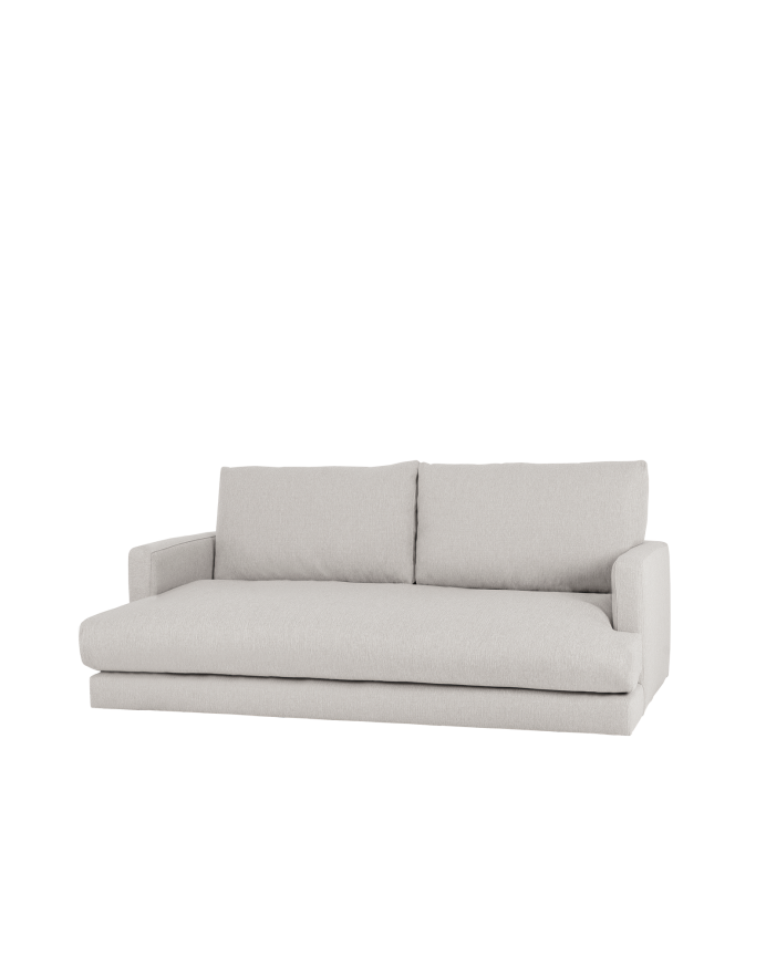 Gerades Sofa in hellem Grauton, 216 cm lang.