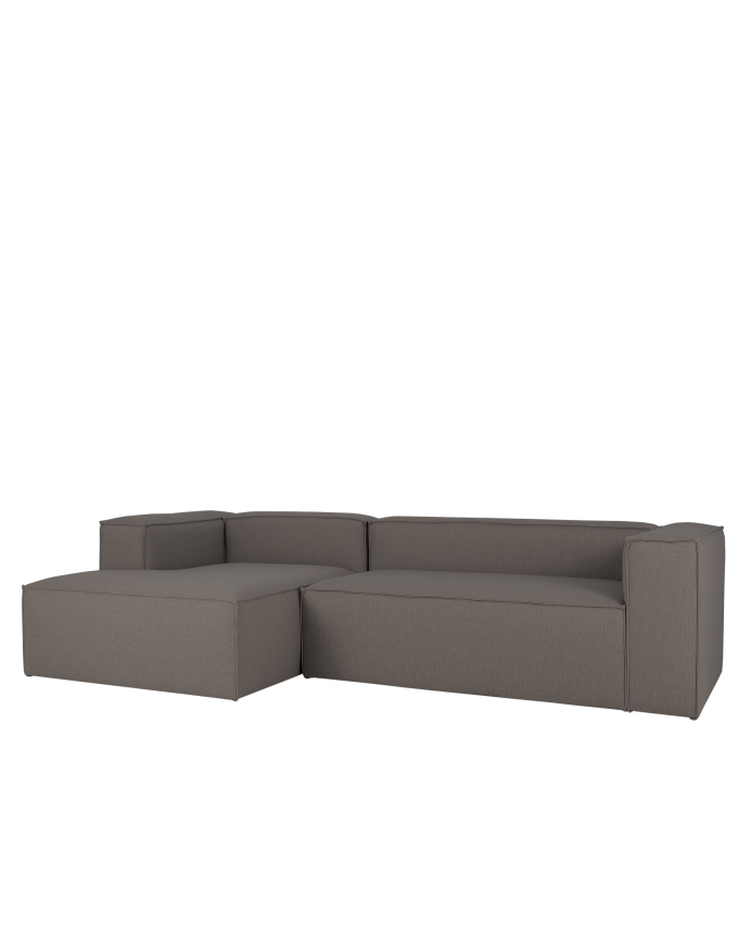 Sofa mit Chaiselongue in dunkelgrauer Farbe in verschiedenen Maßen