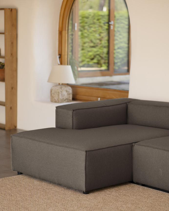 Sofa mit Chaiselongue in dunkelgrauer Farbe in verschiedenen Maßen