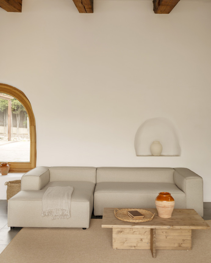 Sofa mit Chaiselongue in Hellgrau in verschiedenen Größen