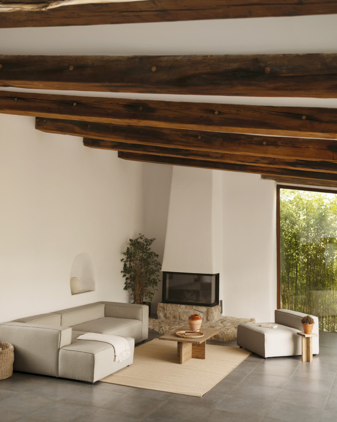Sofa mit Chaiselongue in Hellgrau in verschiedenen Größen