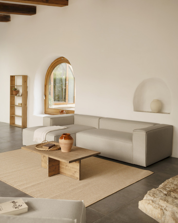 Sofa mit Chaiselongue in Hellgrau in verschiedenen Größen