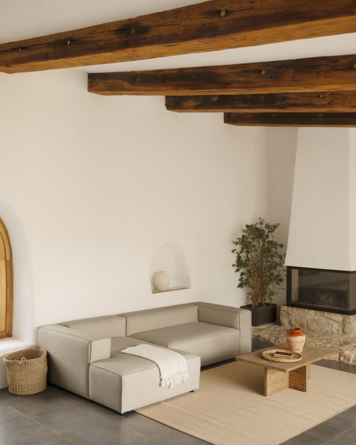 Sofa mit Chaiselongue in Hellgrau in verschiedenen Größen