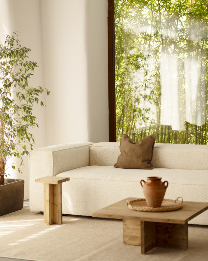 Bouclé-Sofa in weißer Farbe in verschiedenen Größen