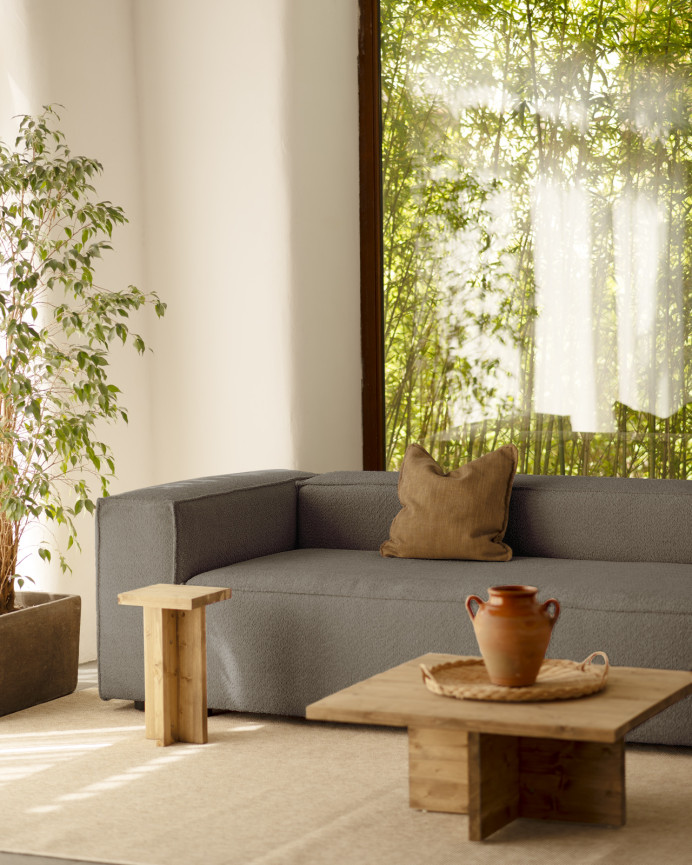 Dunkelgrauer Bouclé-Sofa in verschiedenen Größen