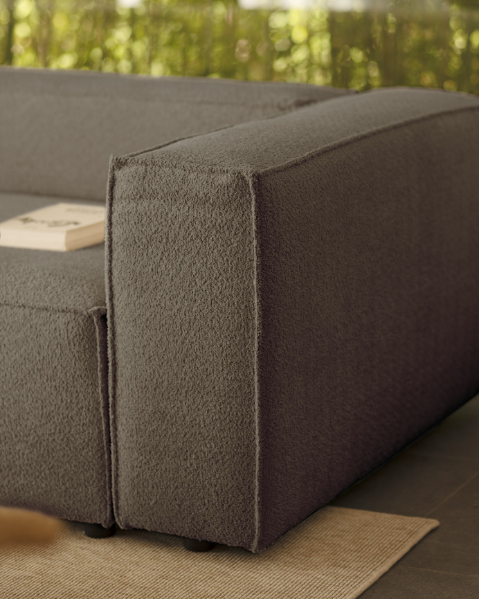 Dunkelgrauer Bouclé-Sofa in verschiedenen Größen