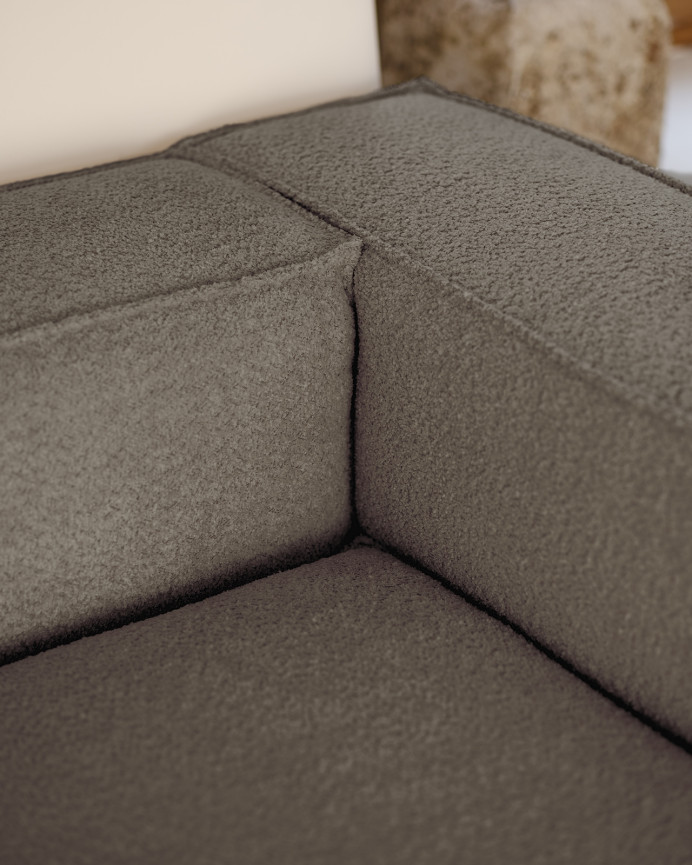 Dunkelgrauer Bouclé-Sofa in verschiedenen Größen
