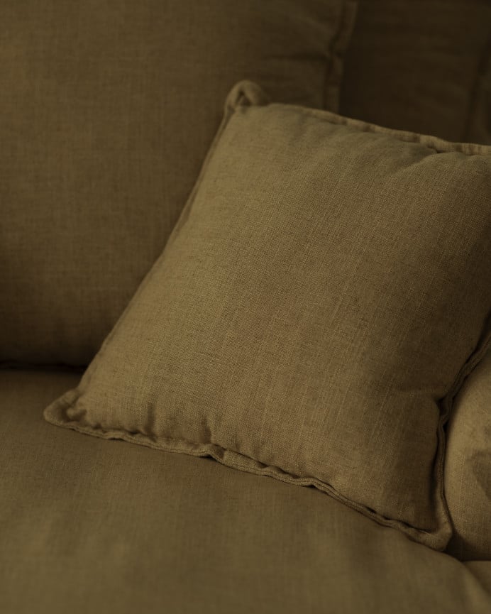 Baumwoll- und Leinensofa in grüner Farbe 115x170cm