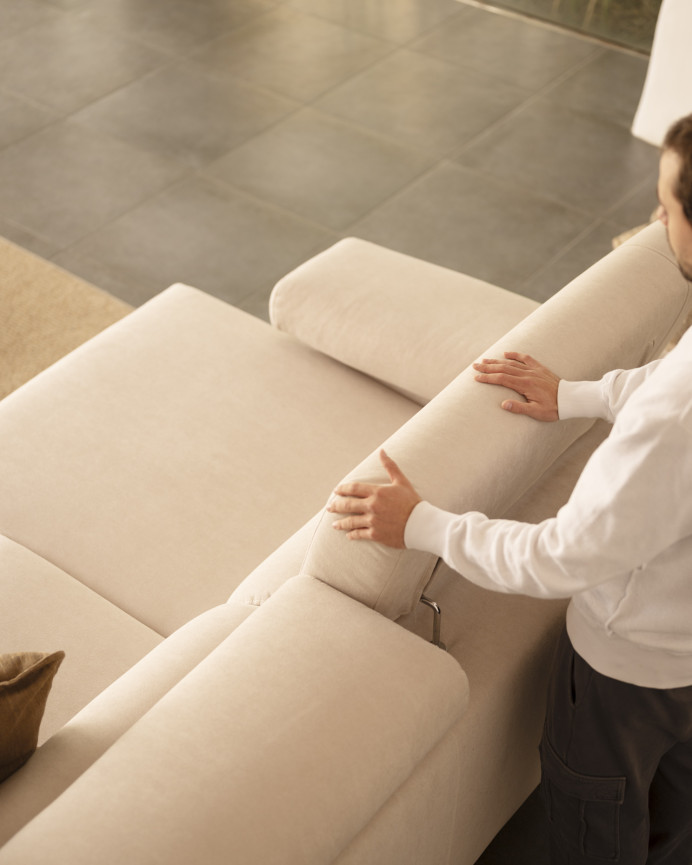 Sofa mit beiger Chaiselongue in verschiedenen Größen