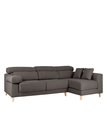 Sofa mit Chaiselongue in Dunkelgrau in verschiedenen Größen