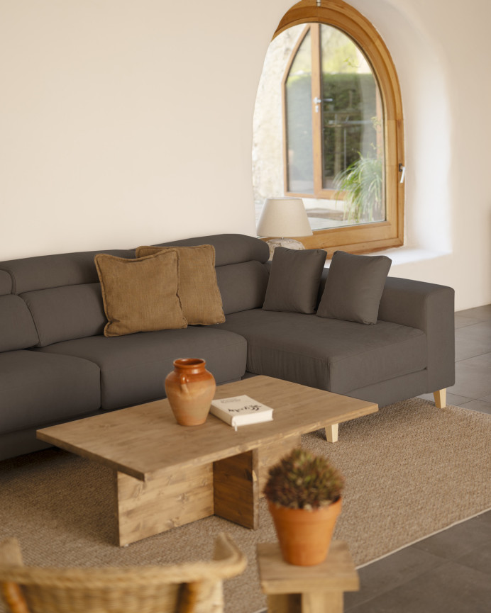 Sofa mit Chaiselongue in Dunkelgrau in verschiedenen Größen