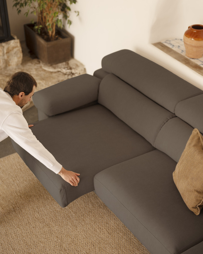 Sofa mit Chaiselongue in Dunkelgrau in verschiedenen Größen